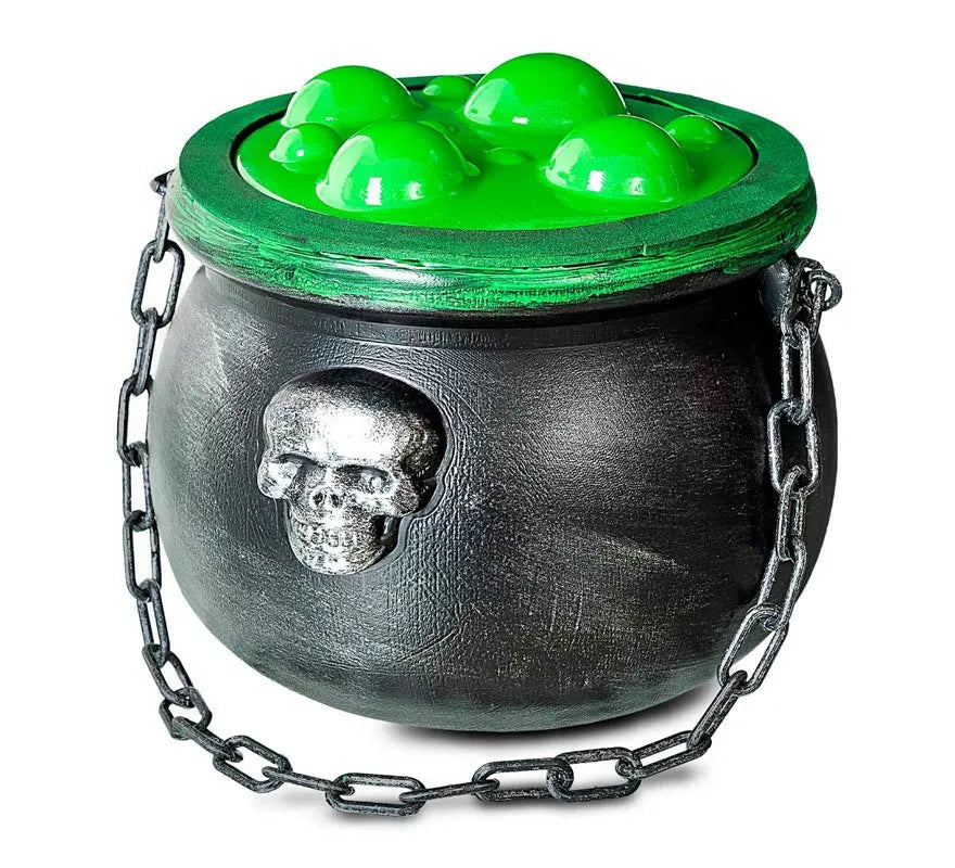 Translation missing: de.Caldero de bruja con poción verde simulada de 20x17x36 cm