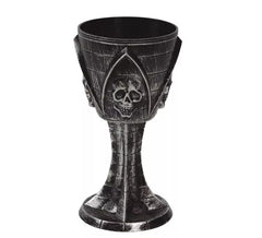 Schwarzer Kelch mit Totenkopf von 19 cm