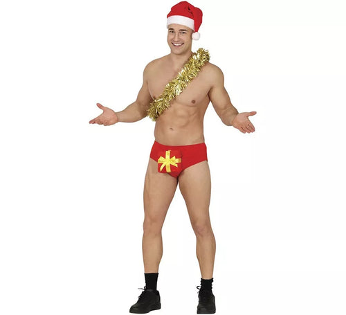 Calzoncillo de Regalo de Navidad rojo adulto