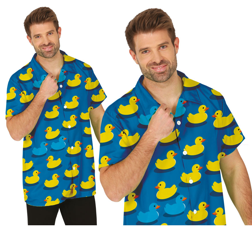 Translation missing: es.Camisa azul Patos de Goma adulto