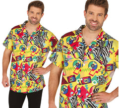 Mehrfarbiges 80er-Jahre-Shirt für Erwachsene