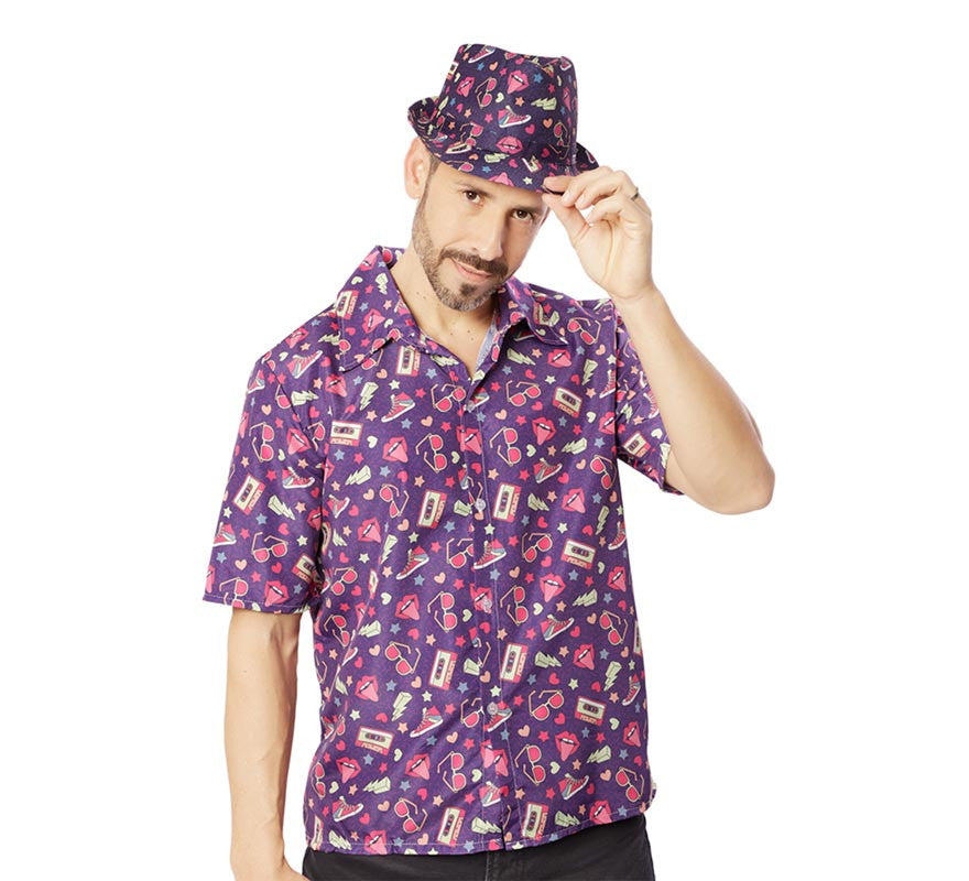 Translation missing: de.Camisa de los Años 90 lila para hombre