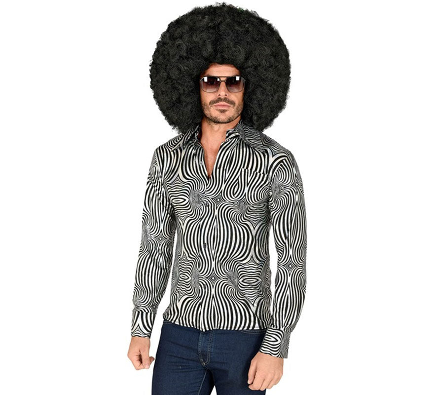 Translation missing: de.Camisa Disco Años 70 cebra para hombre