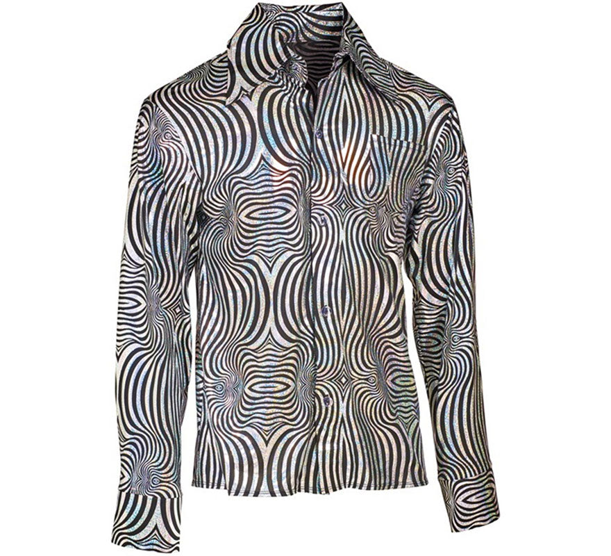 Translation missing: de.Camisa Disco Años 70 cebra para hombre
