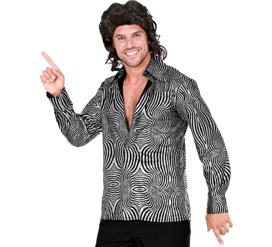 Translation missing: de.Camisa Disco Años 70 cebra para hombre