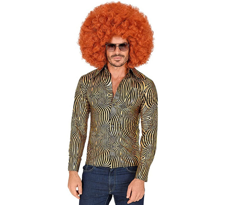 Translation missing: de.Camisa Disco Años 70 dorada para hombre