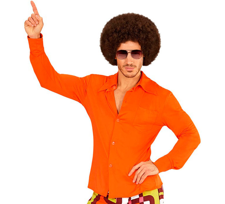 Translation missing: de.Camisa Disco Años 70 naranja para hombre