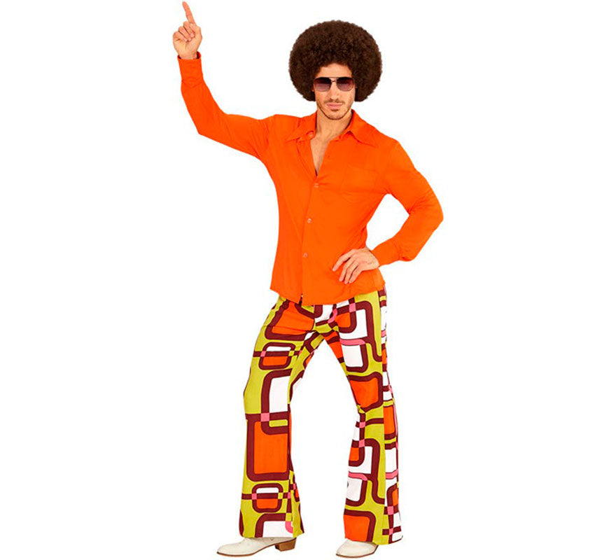 Translation missing: de.Camisa Disco Años 70 naranja para hombre