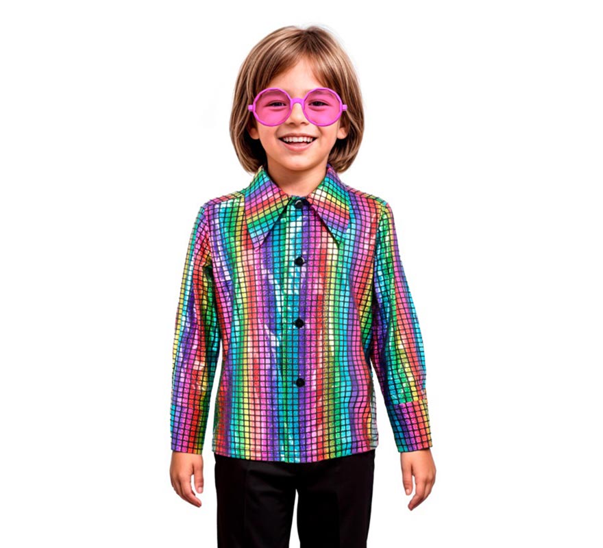 Translation missing: de.Camisa Disco Bling Arcoíris para niño