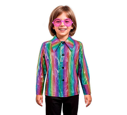 Camisa Disco Bling Arcoíris para niño