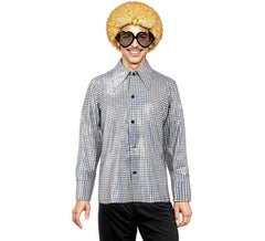 Silbernes Bling -Disco-Hemd für Herren