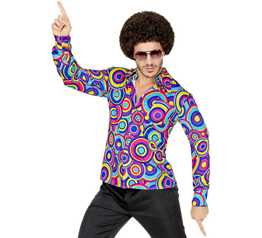 Translation missing: de.Camisa Disco Estampada de los Años 70 para hombre