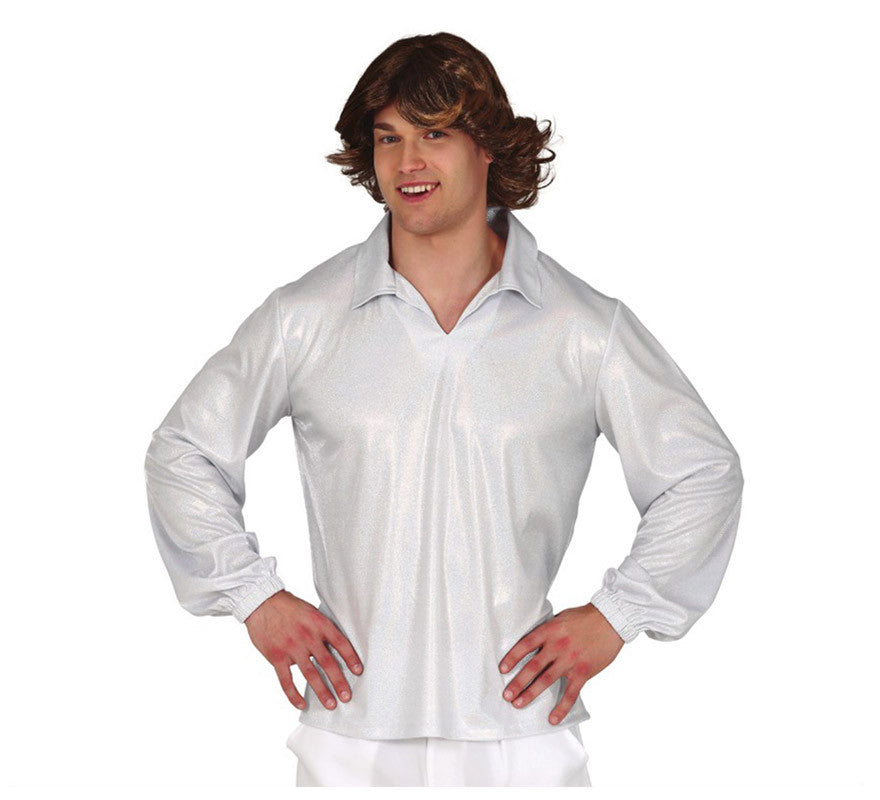 Translation missing: de.Camisa Disco Plateada para Hombre