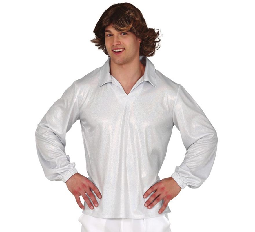 Translation missing: de.Camisa Disco Plateada para Hombre