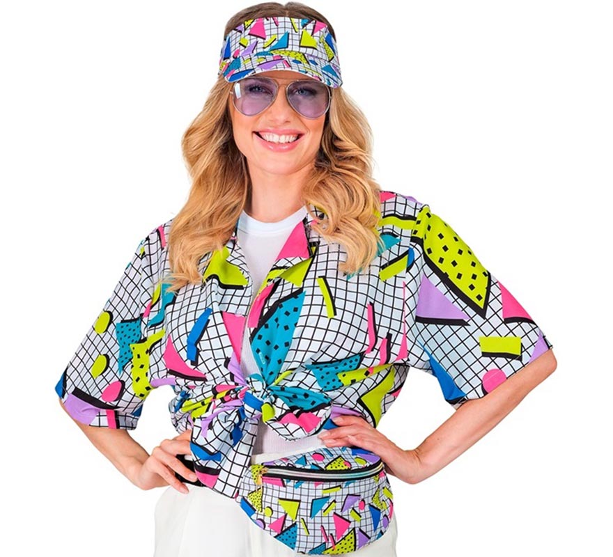 Translation missing: de.Camisa Estampada Años 80 blanca para adultos