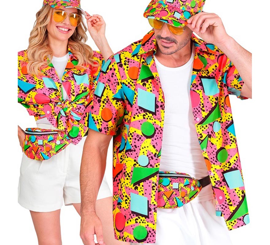 Camisa Estampada Años 80 multicolor para adultos