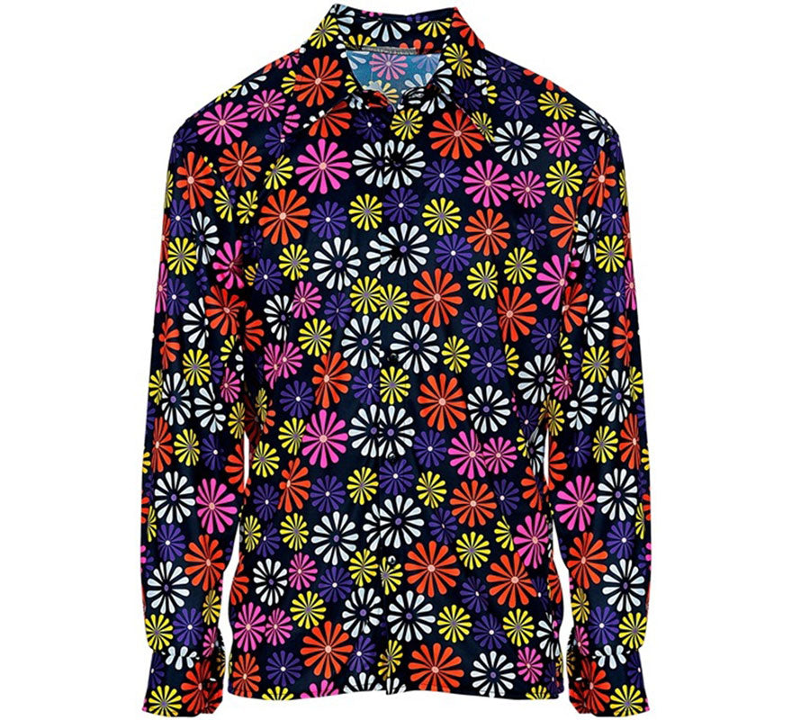 Translation missing: de.Camisa Estampada de Hippie de los Años 70 con Flores para hombre