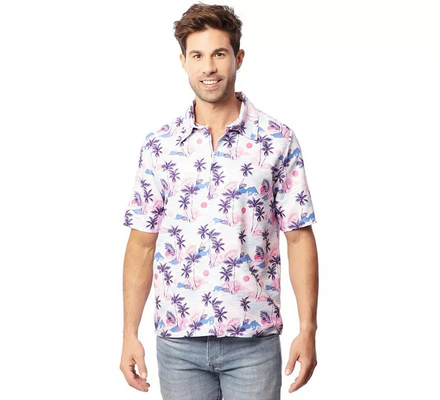 Translation missing: de.Camisa Hawaiana estampado morado adulto