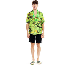 Grünes Palmen-Hawaiihemd für Männer