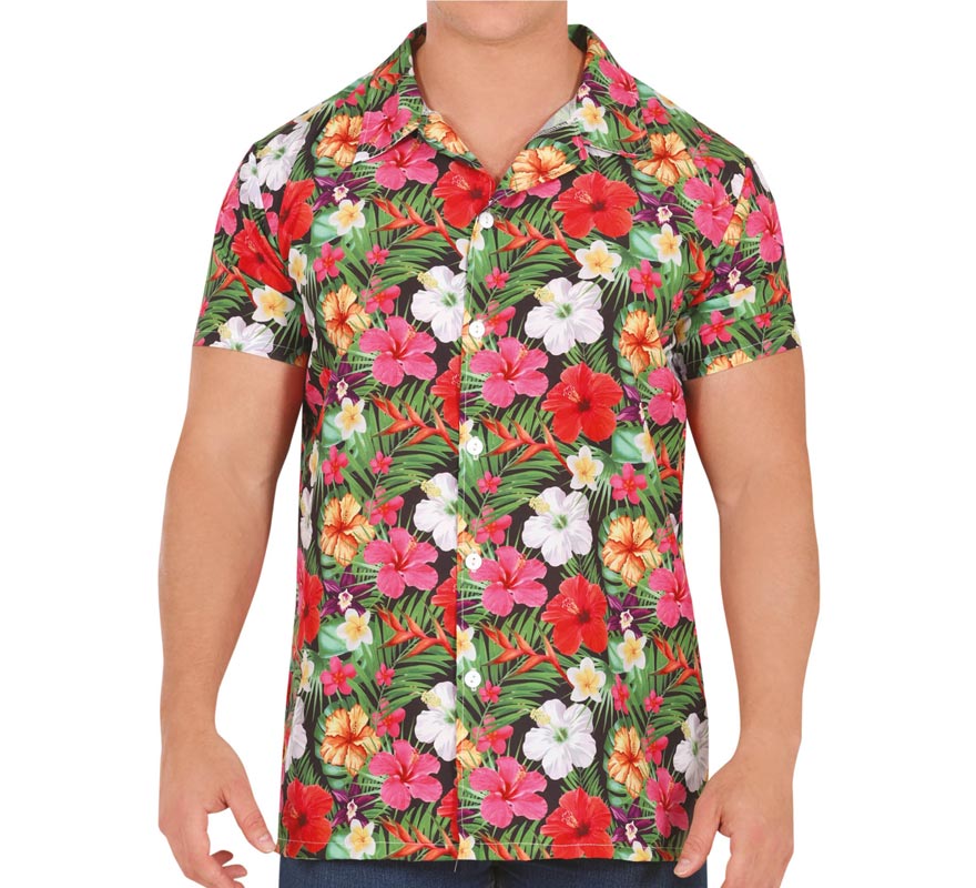 Camisa Hawaii con estampado de Flores adulto