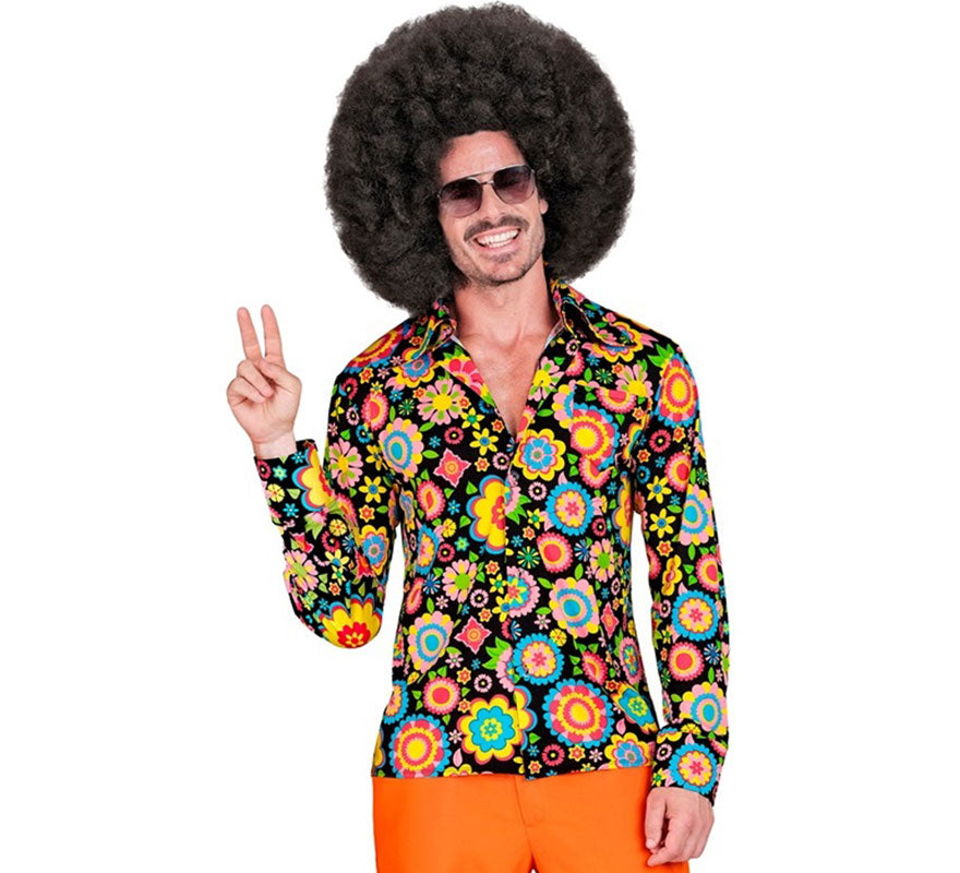 Translation missing: de.Camisa Hippie de los Años 60 con Flores Psicodélicas para hombre