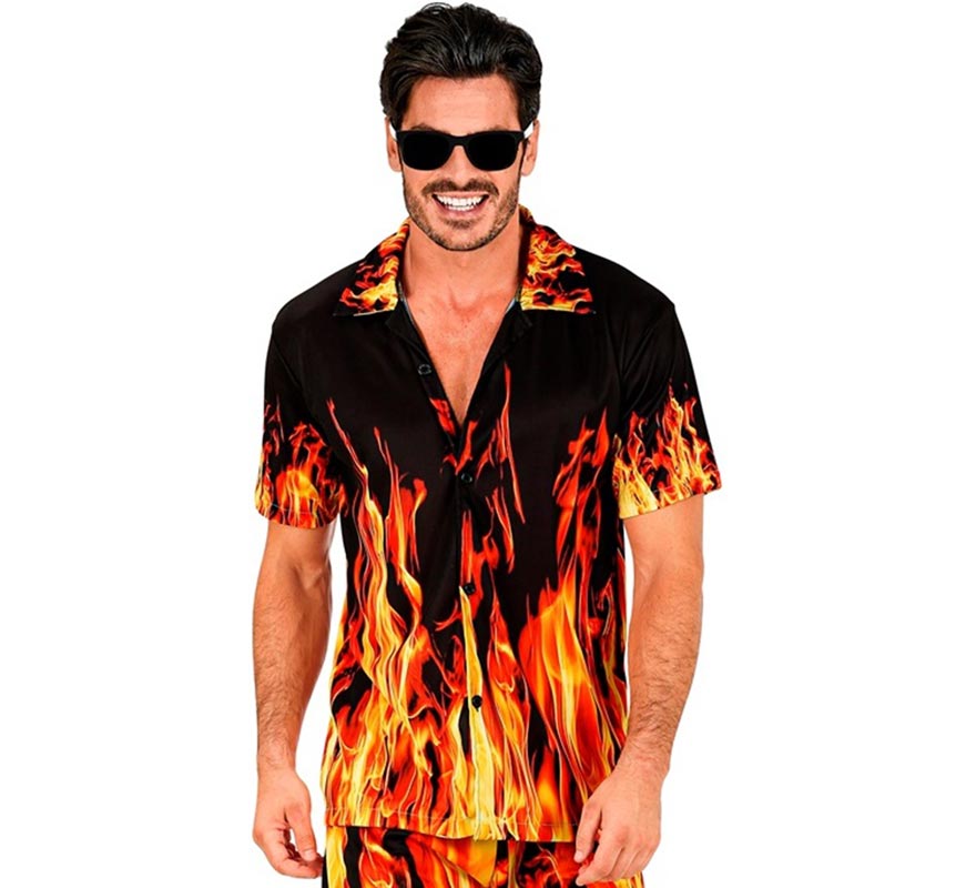 Translation missing: de.Camisa manga corta de Llamas para hombre