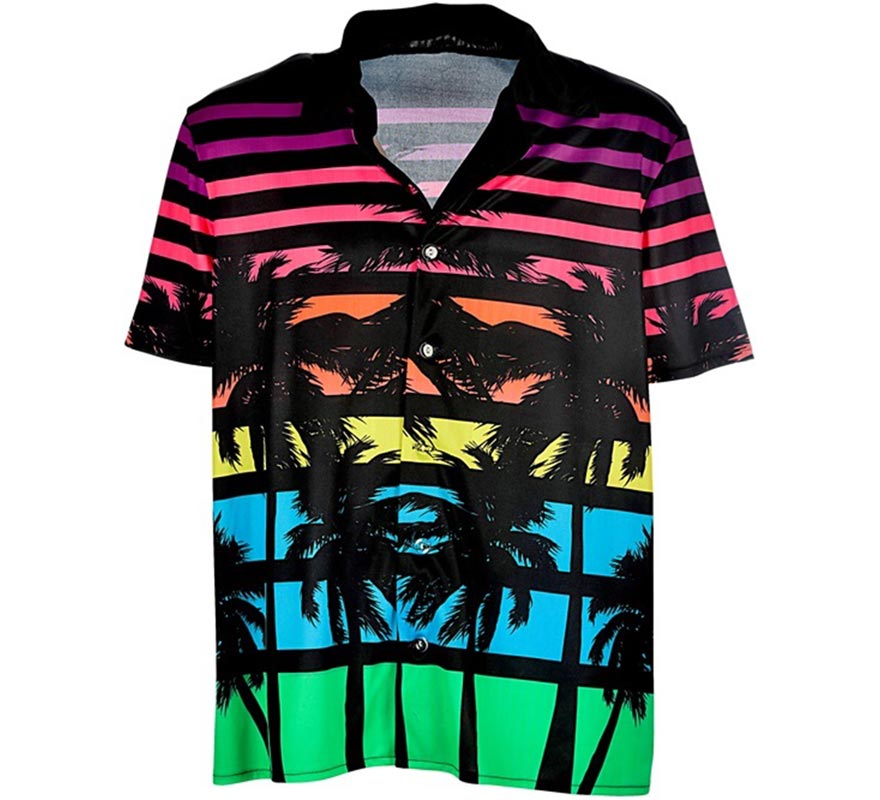 Camisa manga corta Hawaiana Años 80 para hombre