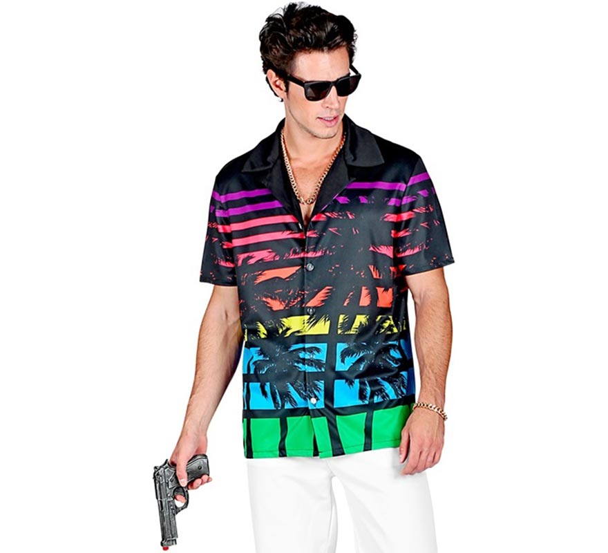 Translation missing: de.Camisa manga corta Hawaiana Años 80 para hombre