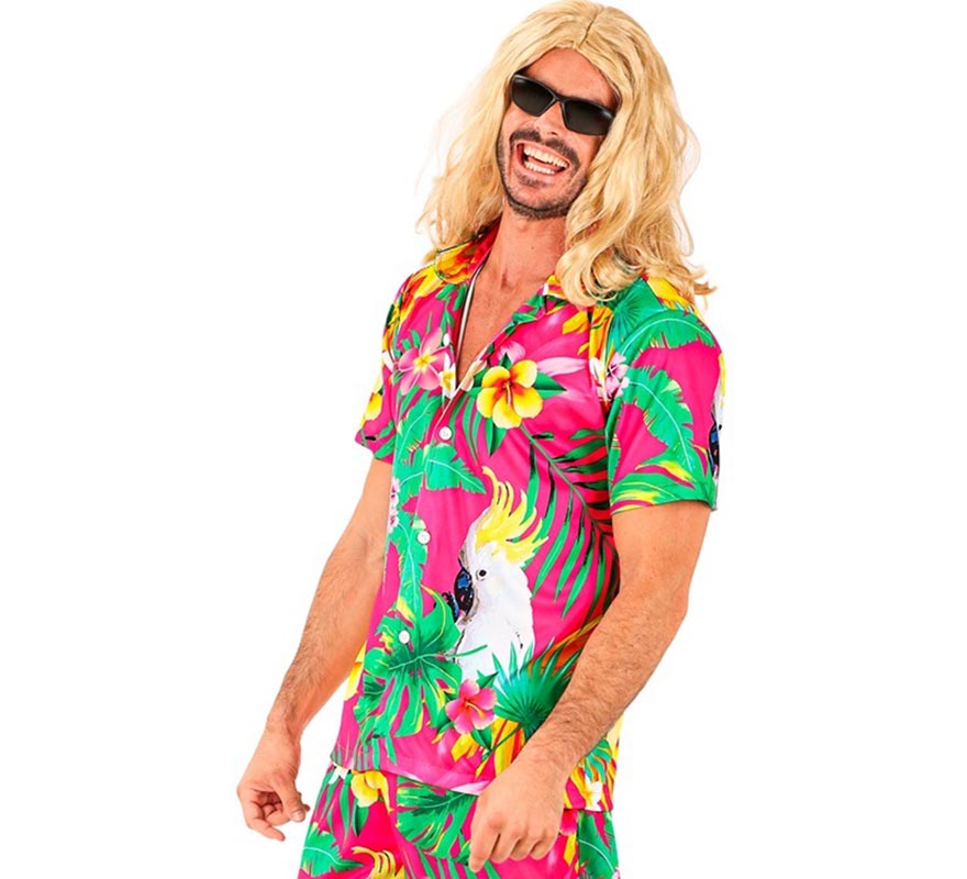 Translation missing: de.Camisa manga corta Hawaiana Estampado Cacatúa para hombre