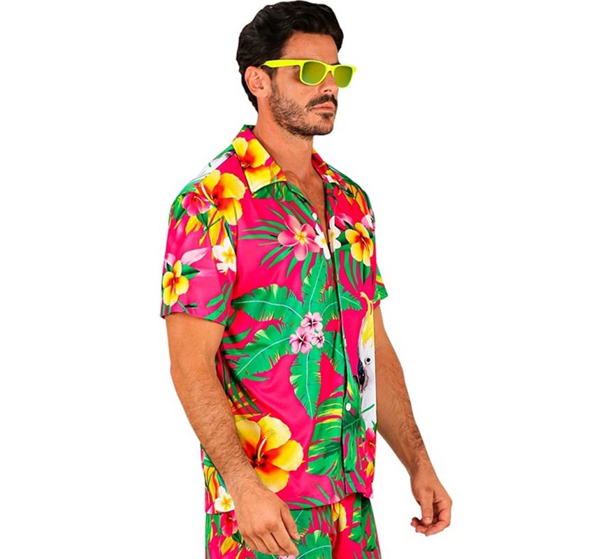 Translation missing: de.Camisa manga corta Hawaiana Estampado Cacatúa para hombre