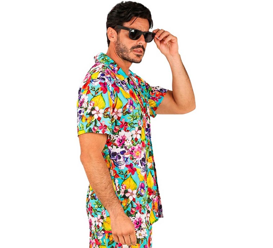 Translation missing: de.Camisa manga corta Hawaiana Estampado Calaveras para hombre