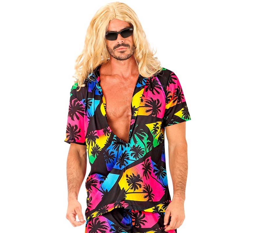 Translation missing: de.Camisa manga corta Hawaiana Estampado Palmeras para hombre