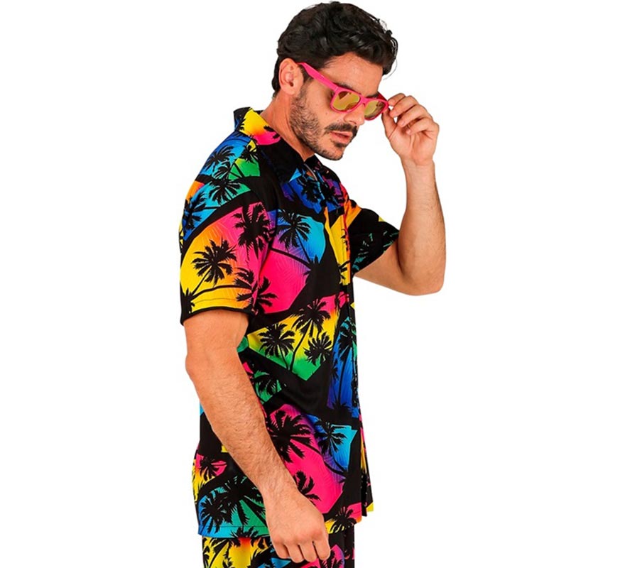 Translation missing: de.Camisa manga corta Hawaiana Estampado Palmeras para hombre