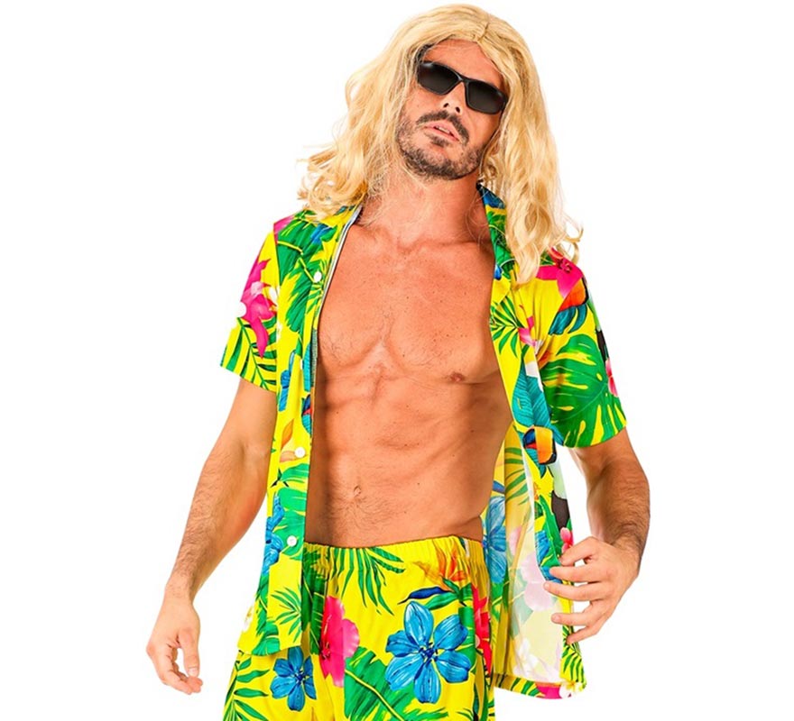 Translation missing: de.Camisa manga corta Hawaiana Estampado Tucán para hombre