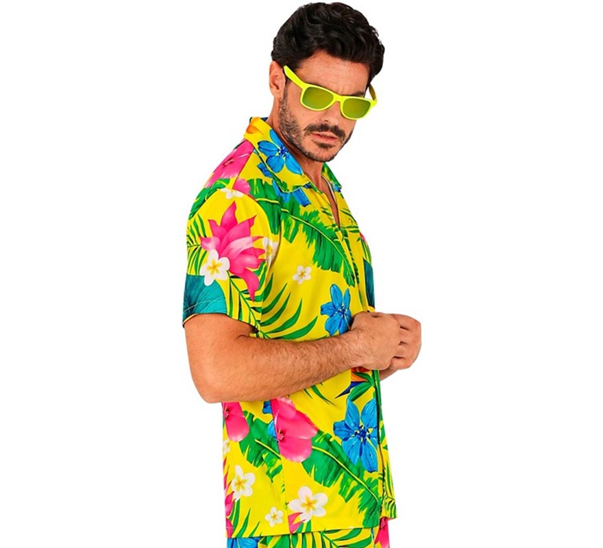 Camisa manga corta Hawaiana Estampado Tucán para hombre