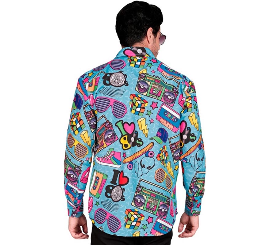 Translation missing: de.Camisa manga larga Años 80 Estampado Retro para hombre