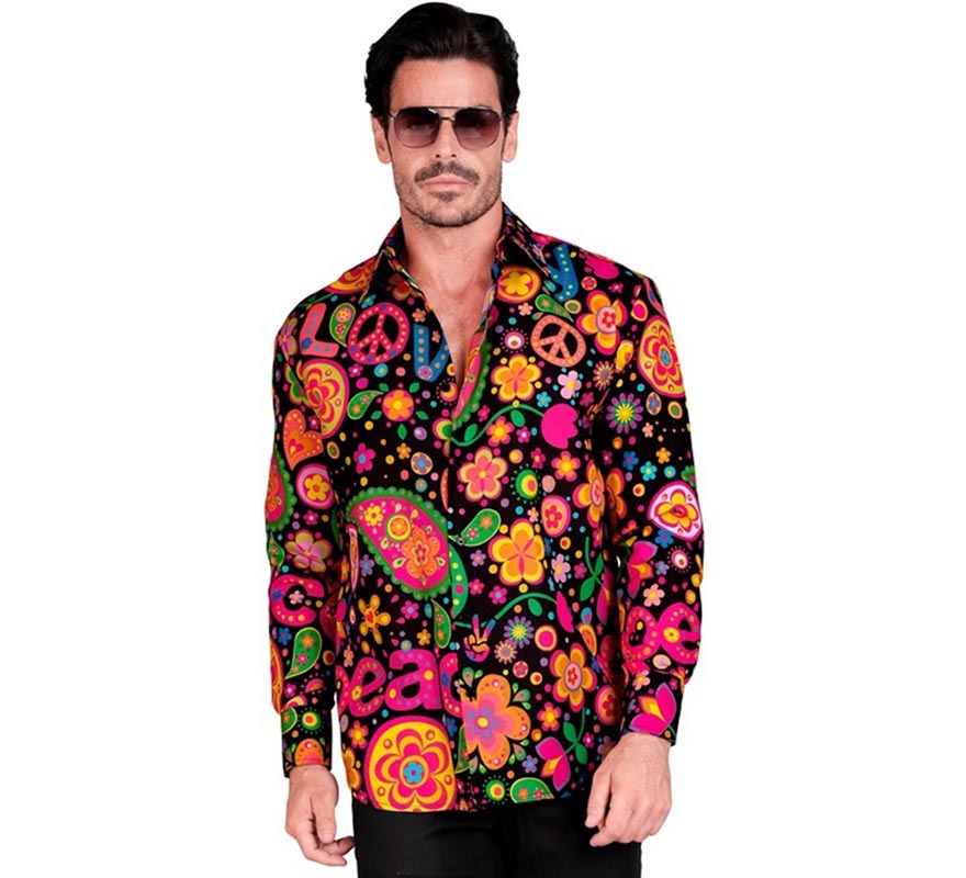 Translation missing: de.Camisa manga larga con Estampado Hippie para hombre