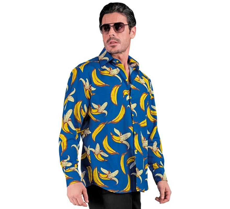 Translation missing: de.Camisa manga larga con Estampado Plátanos para hombre