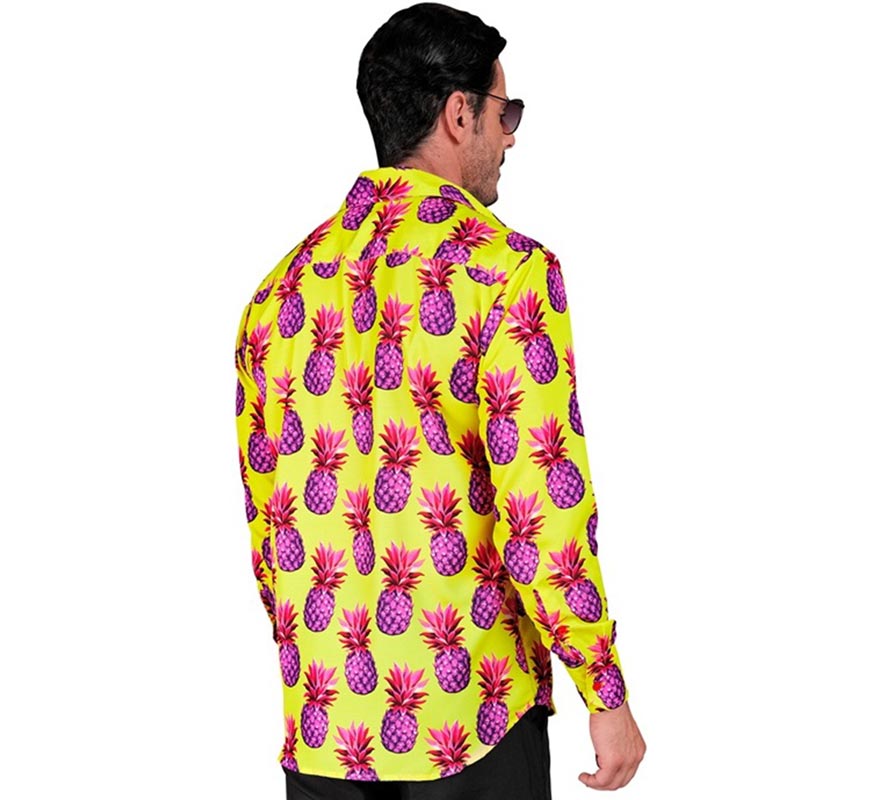 Translation missing: de.Camisa manga larga Estampada Piñas neón para hombre