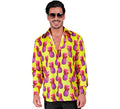 Camisa manga larga Estampada Piñas neón para hombre