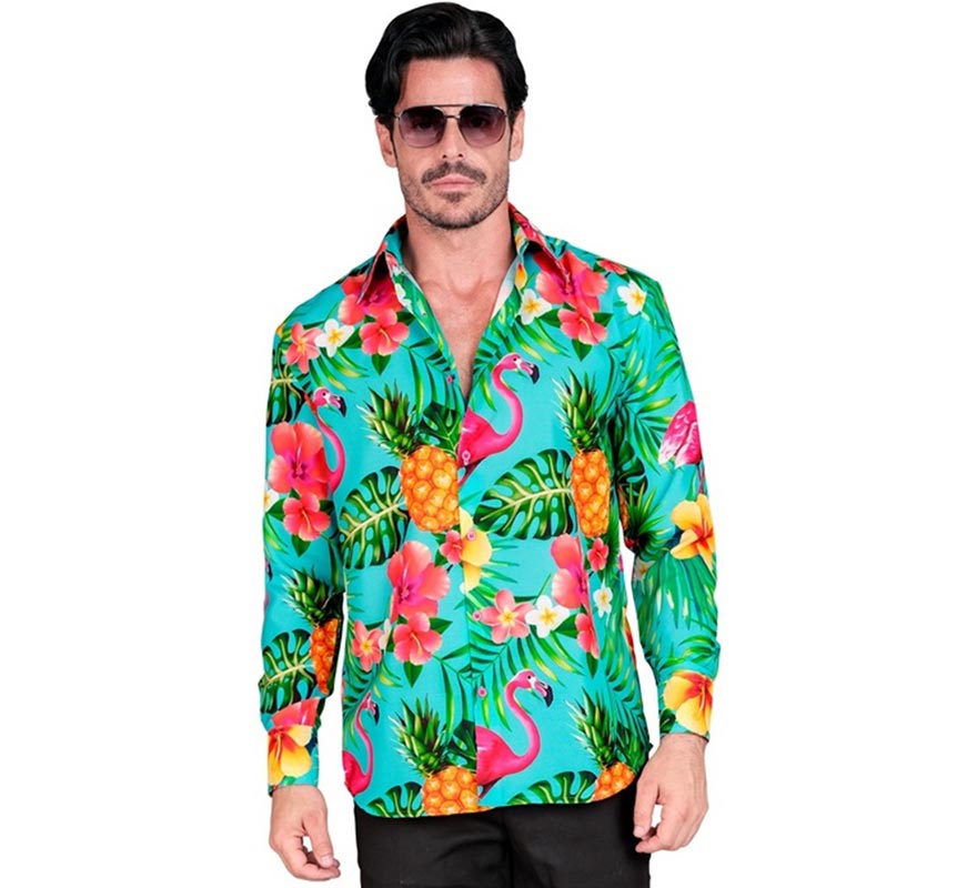 Translation missing: de.Camisa manga larga Hawaiana Estampado Tropical para hombre