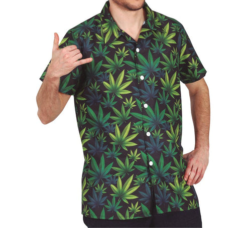 Camisa Marihuana verde oscuro adulto