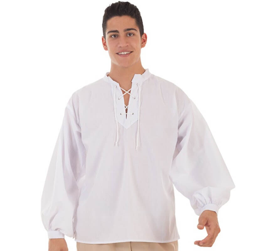 Translation missing: de.Camisa Medieval Blanca para hombre