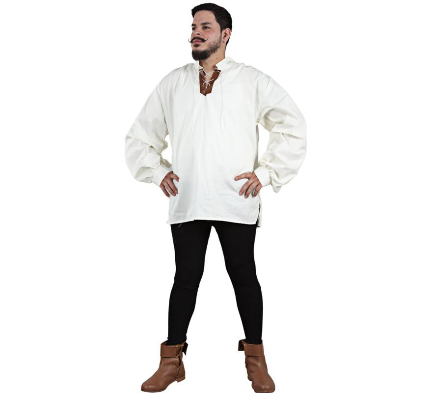 Translation missing: de.Camisa Medieval de Tabernero blanca para hombre