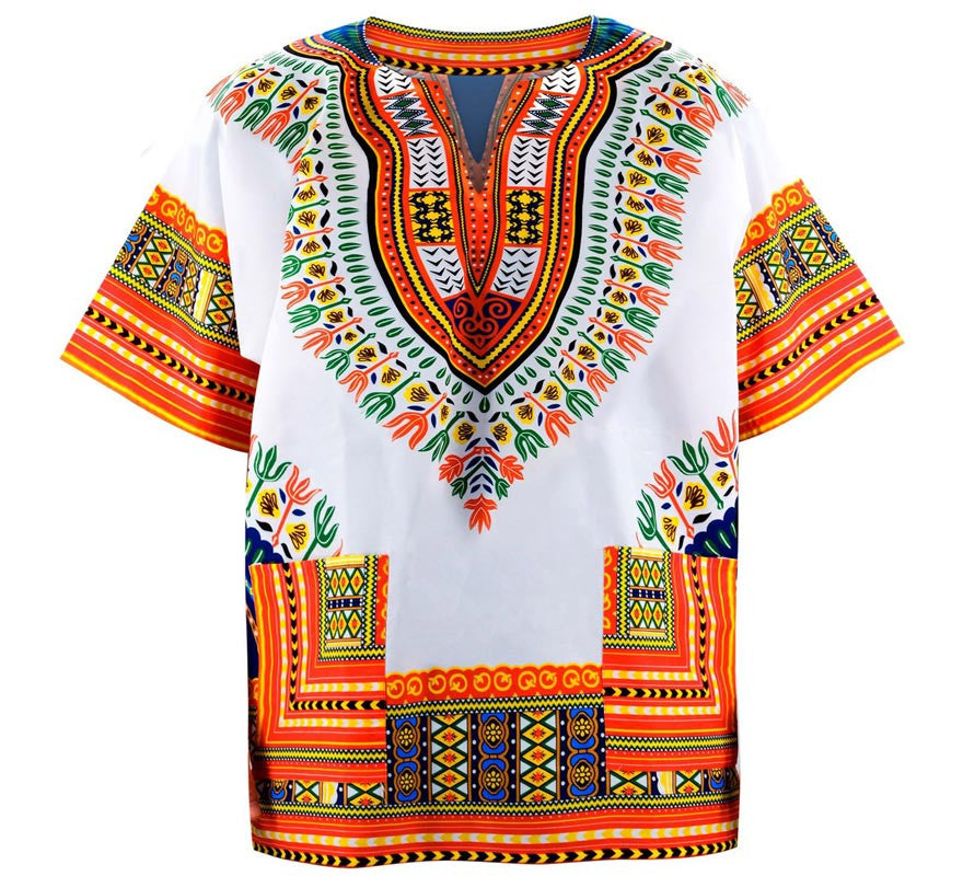 Translation missing: de.Camisa o Dashiki Africana naranja para hombre