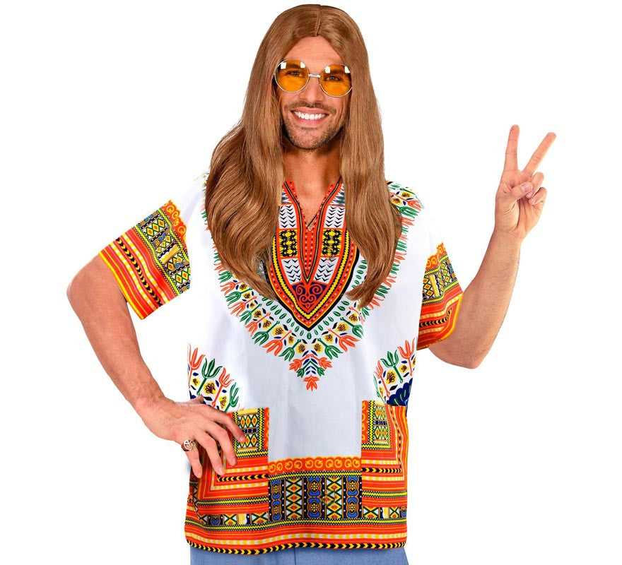 Translation missing: de.Camisa o Dashiki Africana naranja para hombre