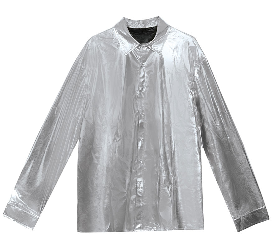 Camisa plateada brillante adulto