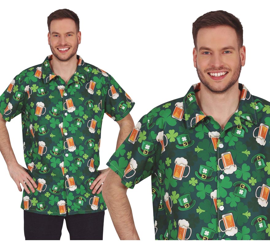 Translation missing: de.Camisa San Patricio cerveza y trébol adulto