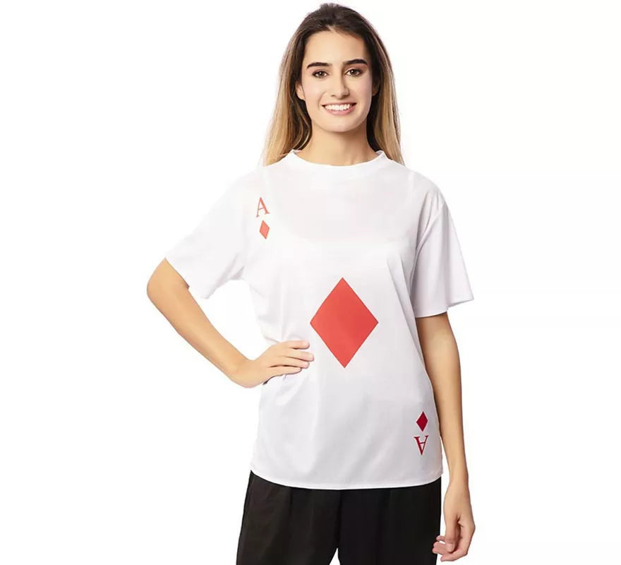 Translation missing: de.Camiseta blanca As de Diamantes adulto