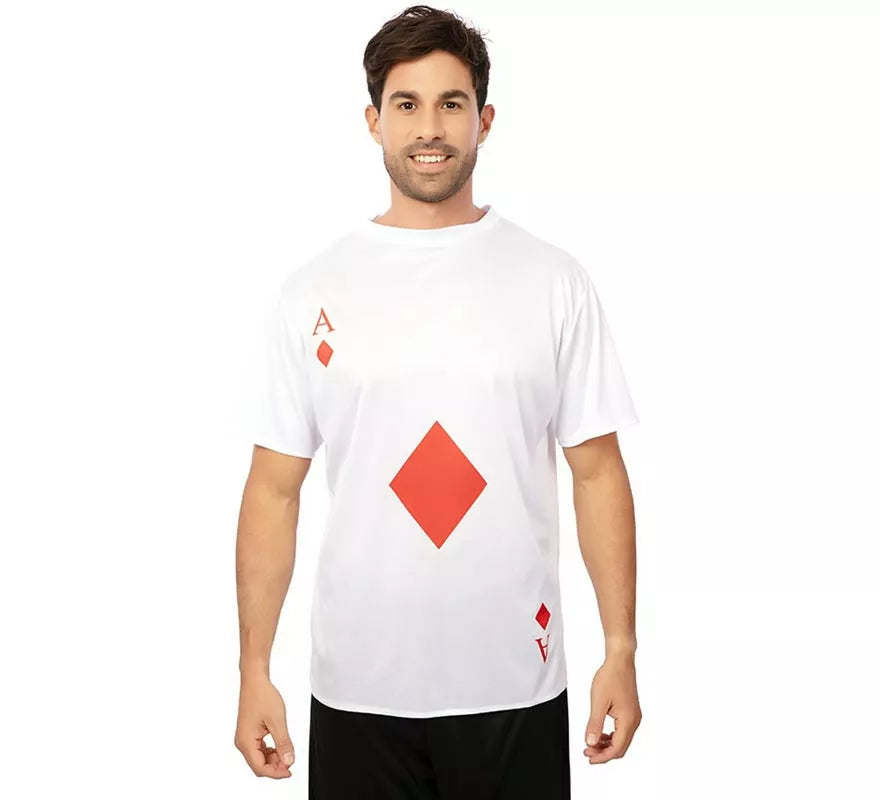 Translation missing: de.Camiseta blanca As de Diamantes adulto